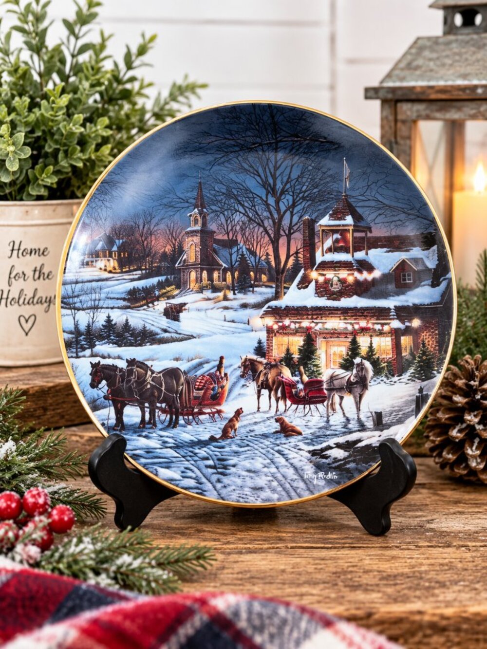 Terry Redlin Evening Rehearsal Christmas Collector Plate #768A COA